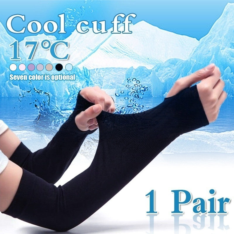 Ice Silk Arm Sleeves UV Protection Hand Cover for Outdoor Sports