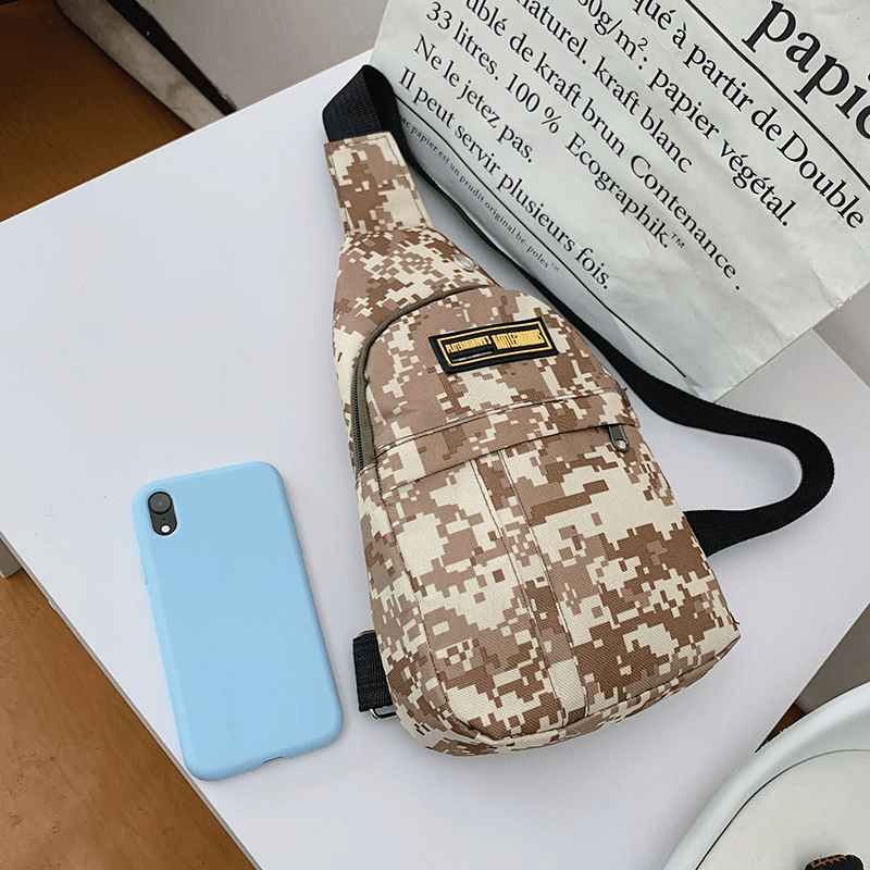 Geometric Pattern Sling Bag Zipper Chest Bag