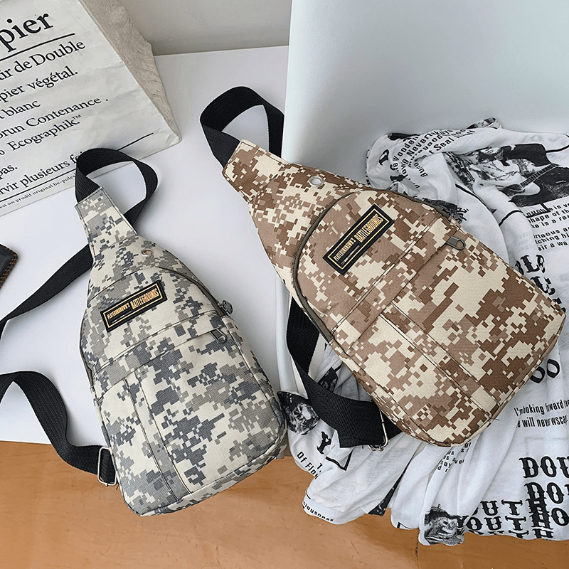 Geometric Pattern Sling Bag Zipper Chest Bag