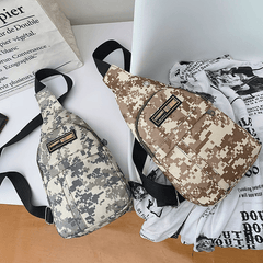 Geometric Pattern Sling Bag Zipper Chest Bag
