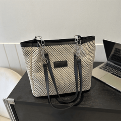 Summer Woven Straw Bag For Women Chain Tote Bag Boho Style Beach Bag
