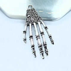 6pcs Alloy Skeleton Hand Pendants DIY Charms for Jewelry Craft