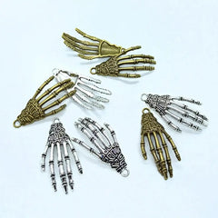 6pcs Alloy Skeleton Hand Pendants DIY Charms for Jewelry Craft