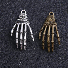 6pcs Alloy Skeleton Hand Pendants DIY Charms for Jewelry Craft