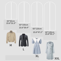 Clear Hanging Garment Bag Lightweight Dust-Proof Clothes Cover Full Zipper