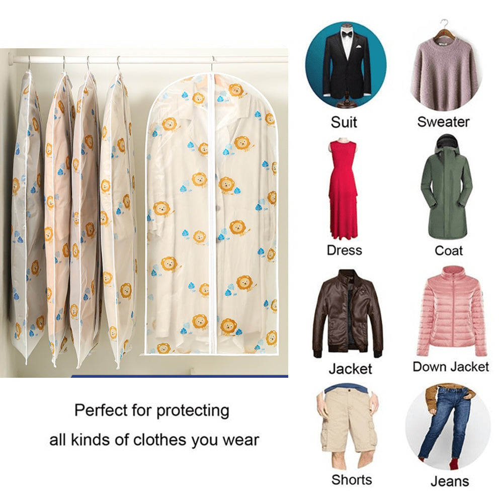 Clear Hanging Garment Bag Lightweight Dust-Proof Clothes Cover Full Zipper