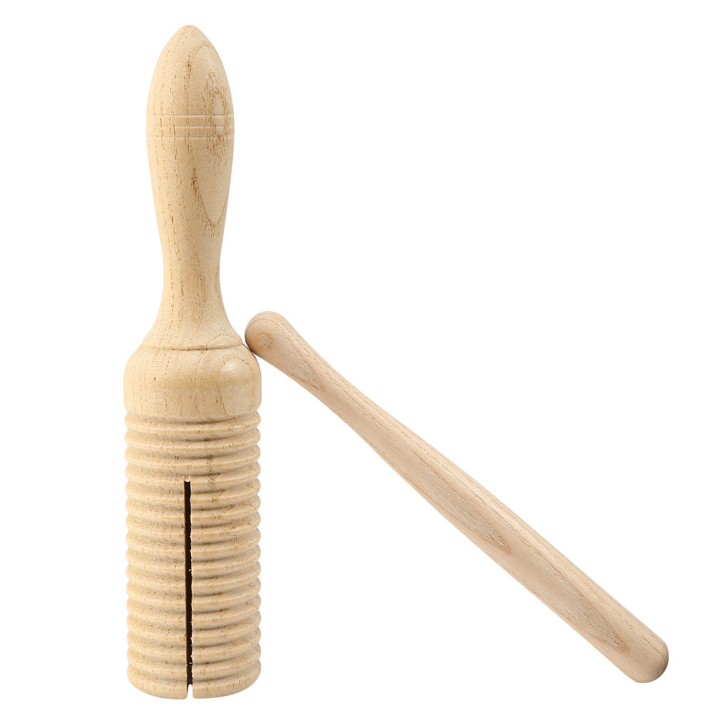 Wooden Sound Tube Single Threaded Ring Percussion Cylinder
