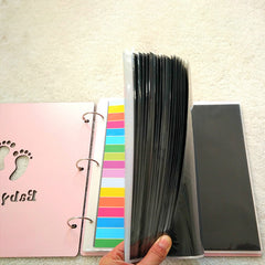 Pink Wooden Baby Growth Album DIY Paste Photo Album