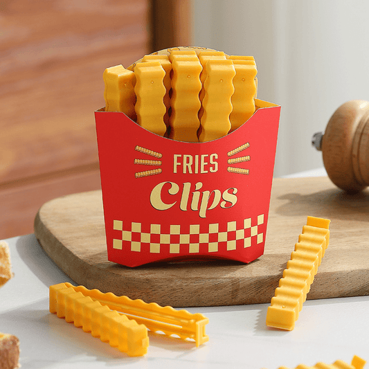 12pcs French Fries Sealing Clip With Storage Box Snack Bag Sealing Clip