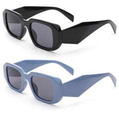 Retro 90s Rectangle Sunglasses Women Small Square UV400 Eyewear