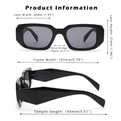 Retro 90s Rectangle Sunglasses Women Small Square UV400 Eyewear