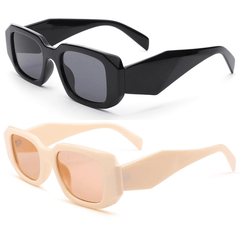 Retro 90s Rectangle Sunglasses Women Small Square UV400 Eyewear