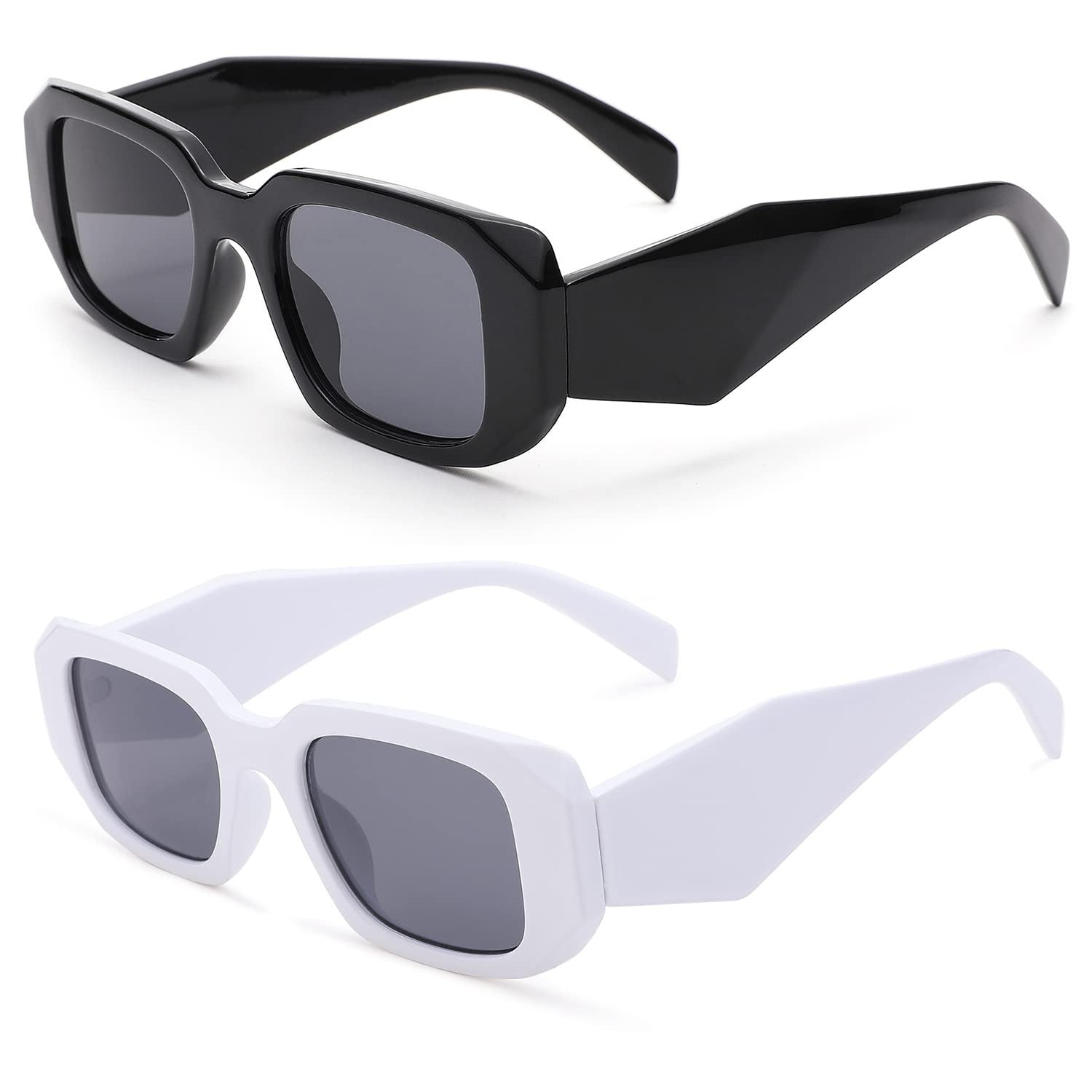 Retro 90s Rectangle Sunglasses Women Small Square UV400 Eyewear