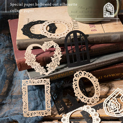 16pcs Hollow Lace Paper Border Museum Series for Retro Handbook Collage