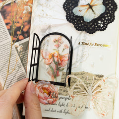 16pcs Hollow Lace Paper Border Museum Series for Retro Handbook Collage