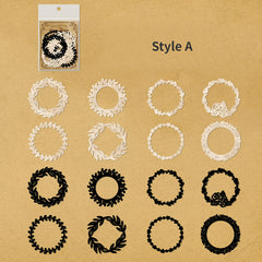 16pcs Hollow Lace Paper Border Museum Series for Retro Handbook Collage