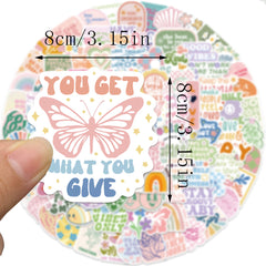 100 Colorful Inspirational Stickers for Water Bottles, Laptops, Phones & More