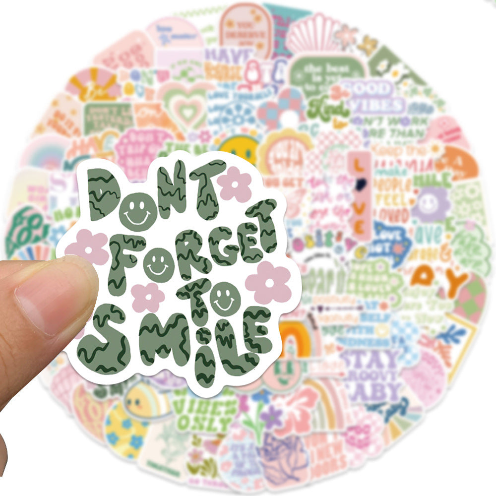 100 Colorful Inspirational Stickers for Water Bottles, Laptops, Phones & More