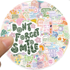 100 Colorful Inspirational Stickers for Water Bottles, Laptops, Phones & More