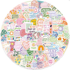 100 Colorful Inspirational Stickers for Water Bottles, Laptops, Phones & More