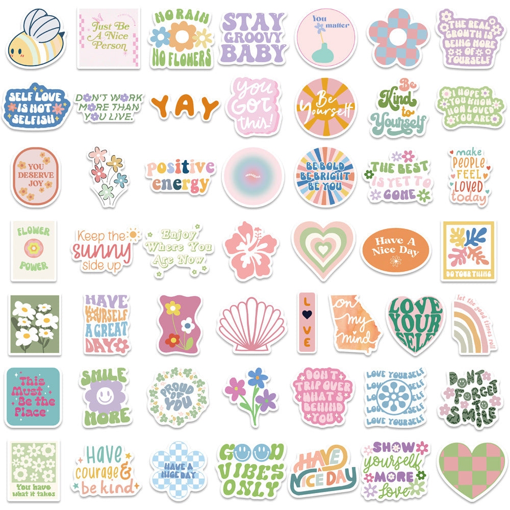 100 Colorful Inspirational Stickers for Water Bottles, Laptops, Phones & More