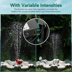 Solar Fountain 2.2W Pump 7 Water Styles Solar Bird Bath Fountain