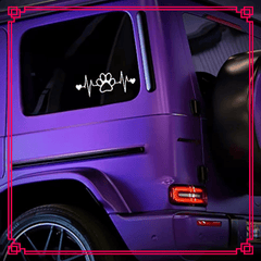 Dog Paw Heartbeat Car Decal