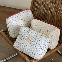 Floral Quilted Diaper Bag Mommy Bag Cosmetic Bag Storage Bag