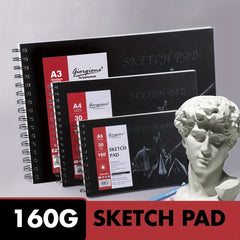 Spiral Bound Sketchbook 30 Sheets 160gsm A3 A4 A5