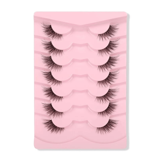 7 Pairs Cat Eye False Eyelashes for Slender Curling Look