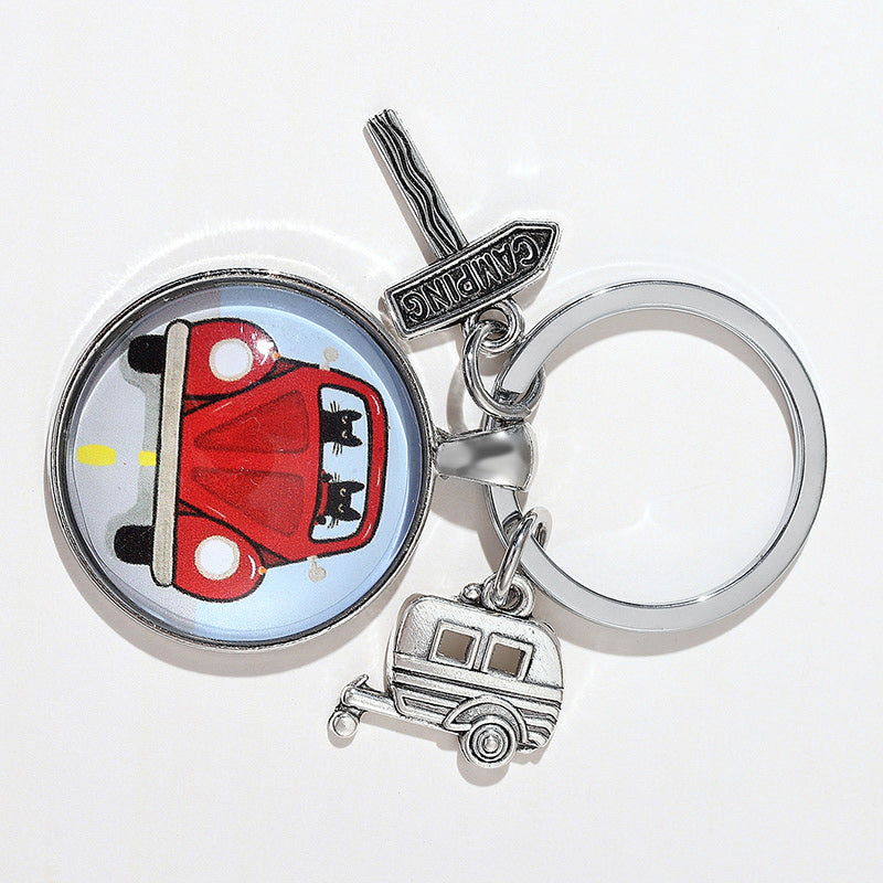 Red Car Keychain Gift for Taxi Drivers Travel Souvenir