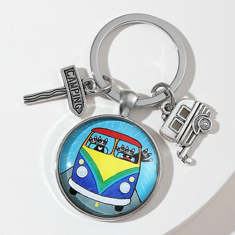 Red Car Keychain Gift for Taxi Drivers Travel Souvenir