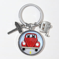 Red Car Keychain Gift for Taxi Drivers Travel Souvenir