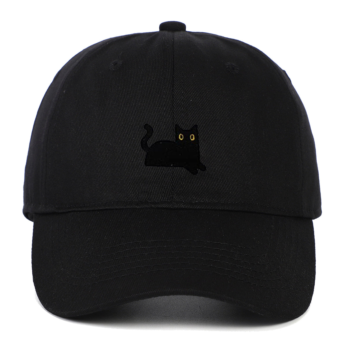 Cat Embroidery Soft Top Baseball Cap Summer Sun Hat