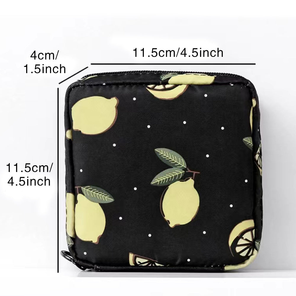 Cartoon Sanitary Napkin Bag Waterproof Nylon Cosmetic Organizer