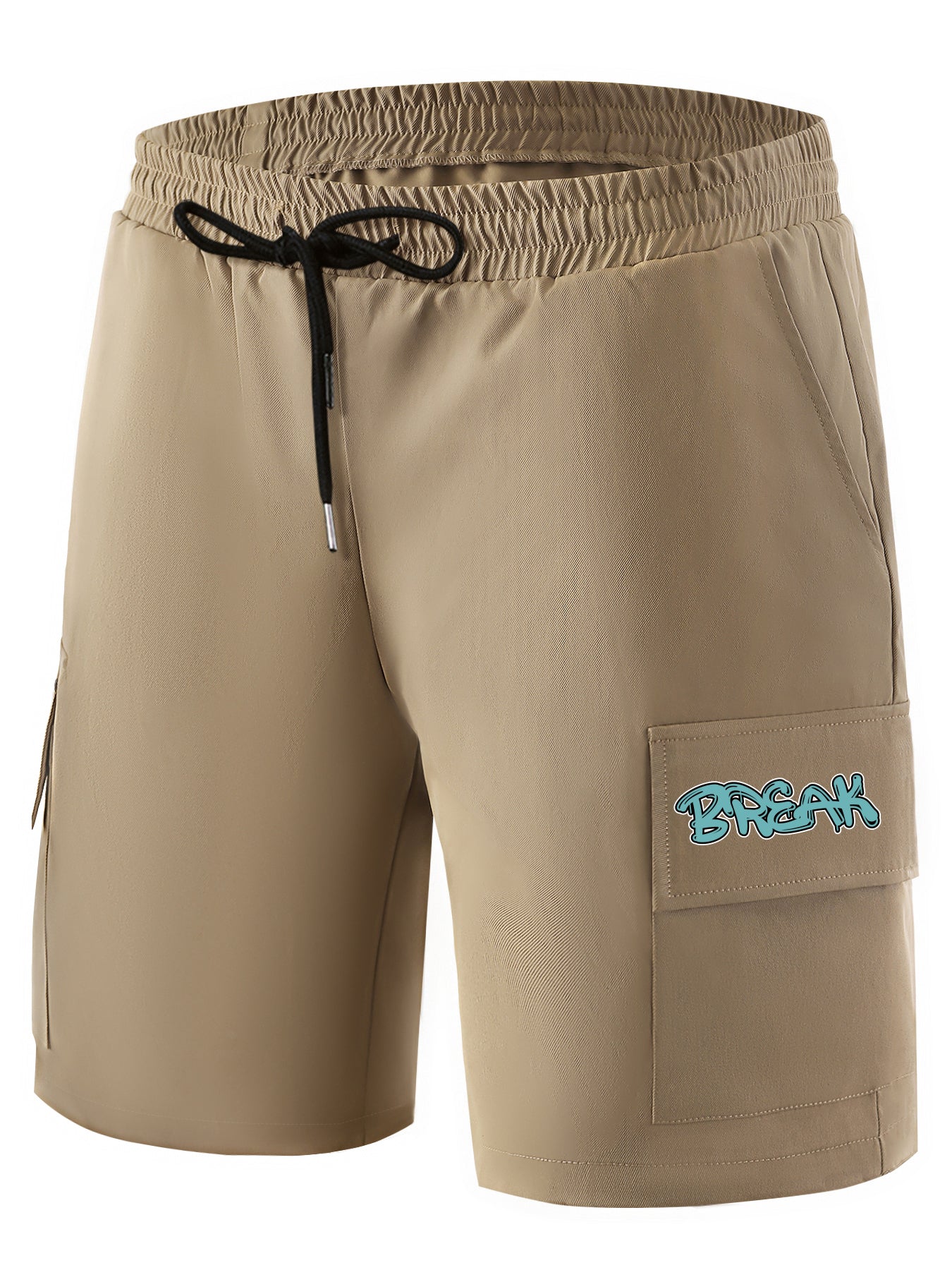 Men's Cargo Shorts Cartoon Mountain Print Casual Summer Clothes