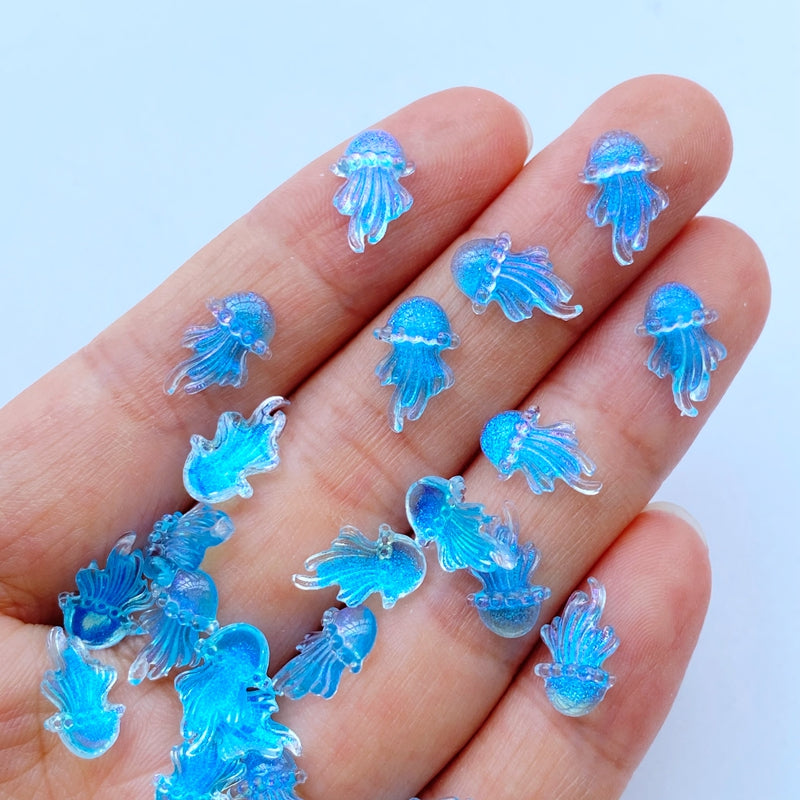 20pcs Cartoon Marine Jellyfish Rhinestones for DIY Manicure