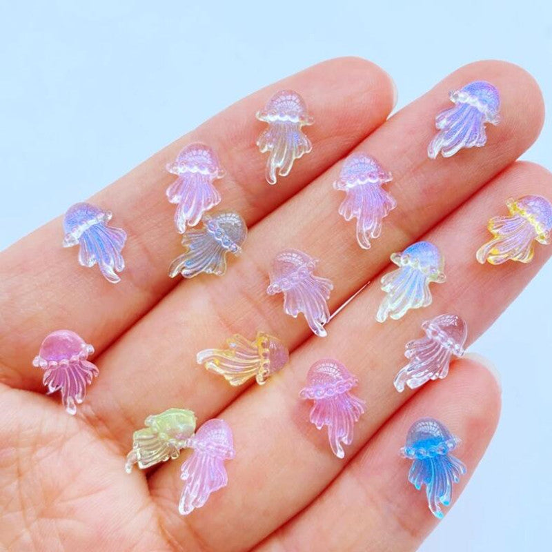 20pcs Cartoon Marine Jellyfish Rhinestones for DIY Manicure