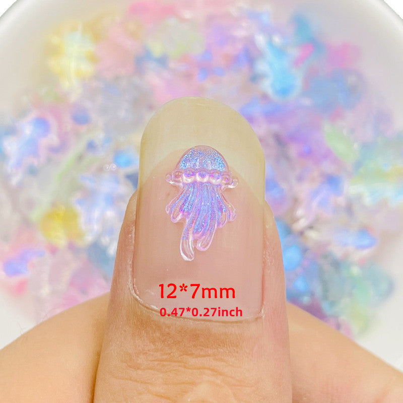 20pcs Cartoon Marine Jellyfish Rhinestones for DIY Manicure