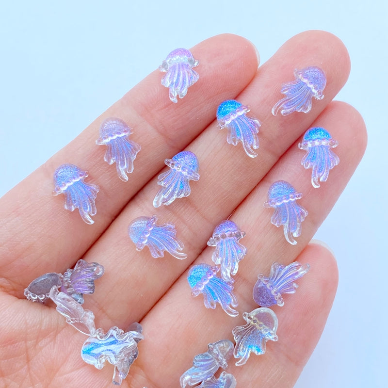 20pcs Cartoon Marine Jellyfish Rhinestones for DIY Manicure