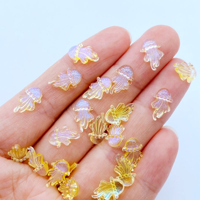 20pcs Cartoon Marine Jellyfish Rhinestones for DIY Manicure