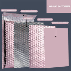 10pcs Rose Golden Co extrusion Film Matte PET Packaging Bubble Envelope Foam Bag