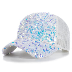 Mens Sequin Mesh Baseball Cap Unisex Sun Hat