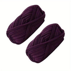 2pcs 100g Soft Colored Yarn for Hand Knitting Woven Bag Carpet