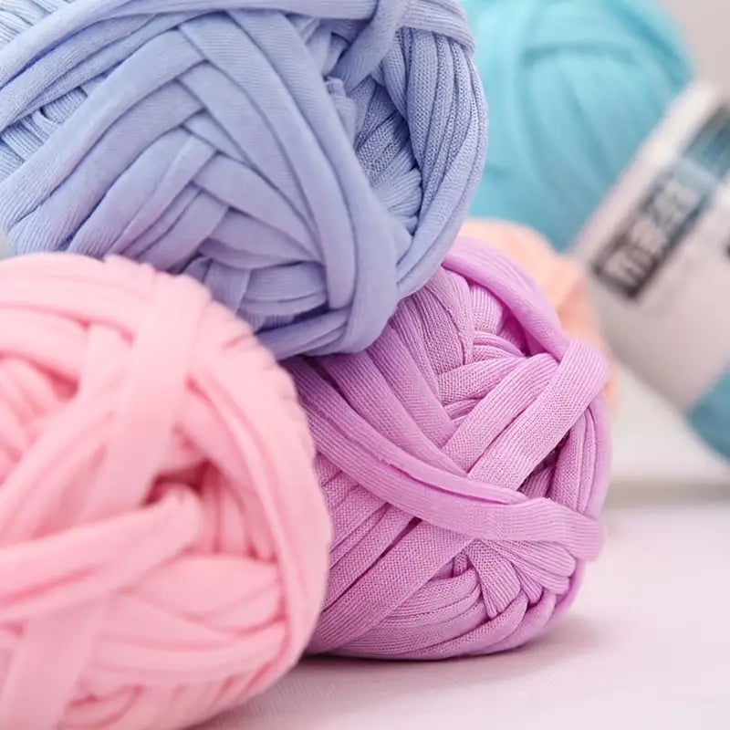 2pcs 100g Soft Colored Yarn for Hand Knitting Woven Bag Carpet