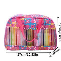 Striped Waterproof Cosmetic Bag Travel Toiletry Bag