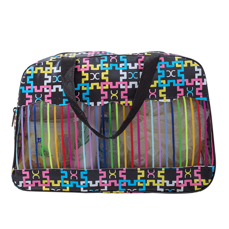 Striped Waterproof Cosmetic Bag Travel Toiletry Bag
