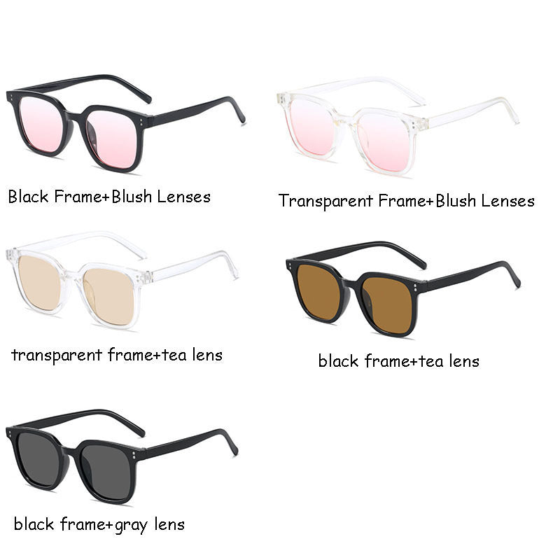 Pink Gradient Square Sunglasses UV400 Sun Shades Glasses with Case