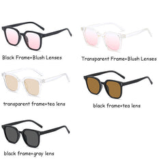 Pink Gradient Square Sunglasses UV400 Sun Shades Glasses with Case