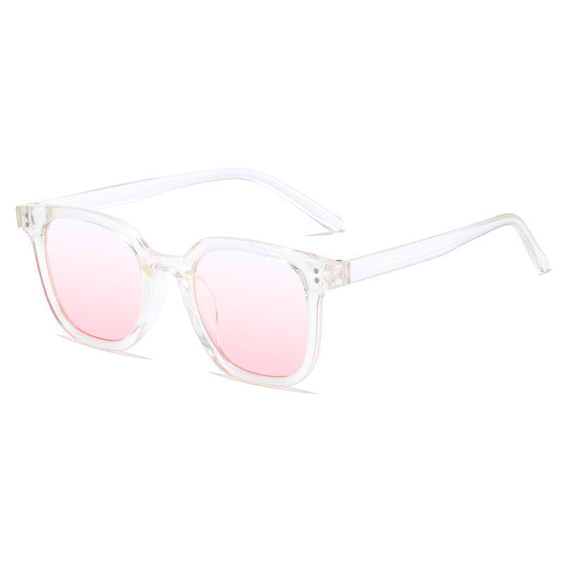 Pink Gradient Square Sunglasses UV400 Sun Shades Glasses with Case